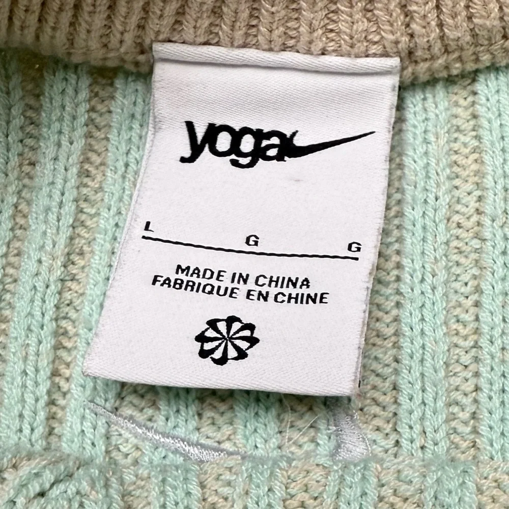 Nike Yoga Luxe Wool blend cover up knit crew neck sweater sz L